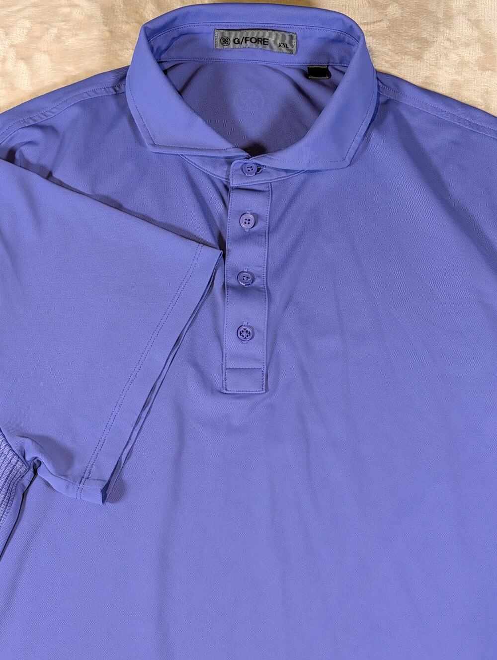 G/FORE Mens XXL Purple Performance Golf Polo Shirt Ribbed Side Gussets